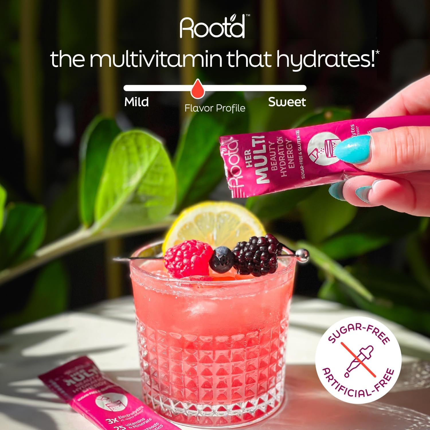 Root'd Multivitamin Powder for Women – 25 Vitamins & 3x Hydration | Sugar-Free, 24 Packets