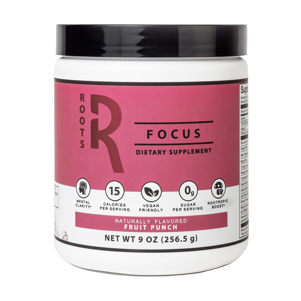 Roots Focus Nootropic Brain Supplement by Silver Star Nutrition – Fruit Punch, 50 Servings