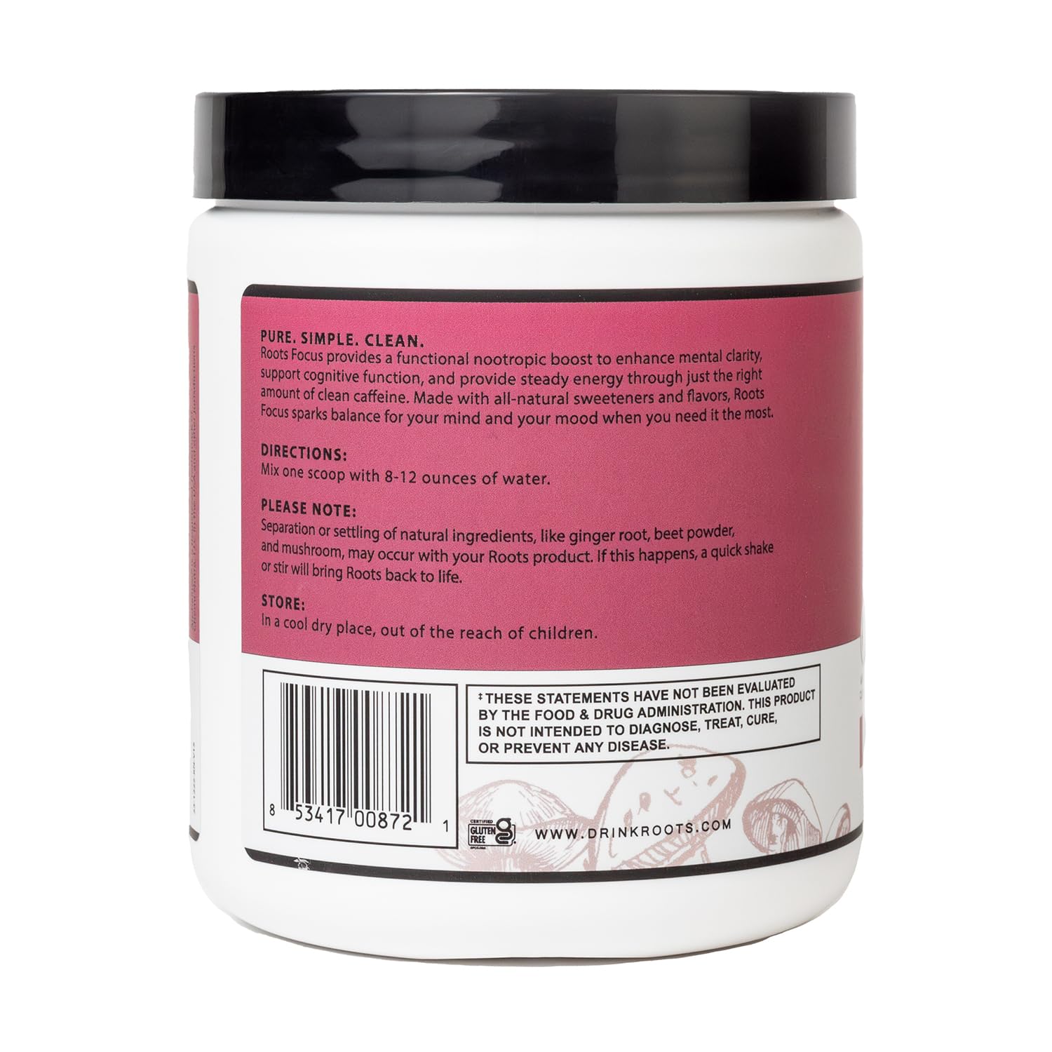 Roots Focus Nootropic Brain Supplement by Silver Star Nutrition – Fruit Punch, 50 Servings