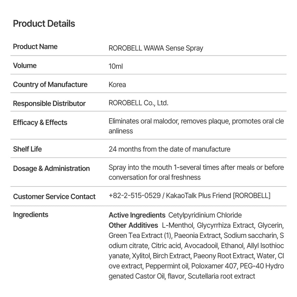 ROROBELL Wawa Sense Spray Oral Care – Fights Bad Breath (1/3 Fl Oz)