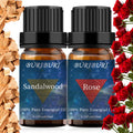 Rose and Sandalwood Essential Oil Gift Set – 100% Pure, Undiluted, Natural, Organic Aromatherapy, 10MLx2