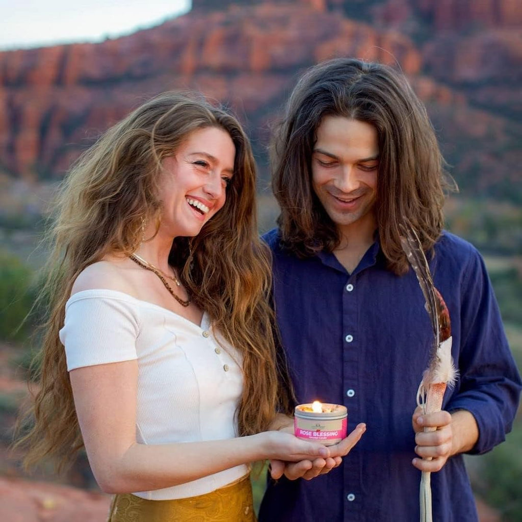 Rose Smudge Candle (6oz) – Love, Healing & Protection | Sage & Essential Oils | USA Made