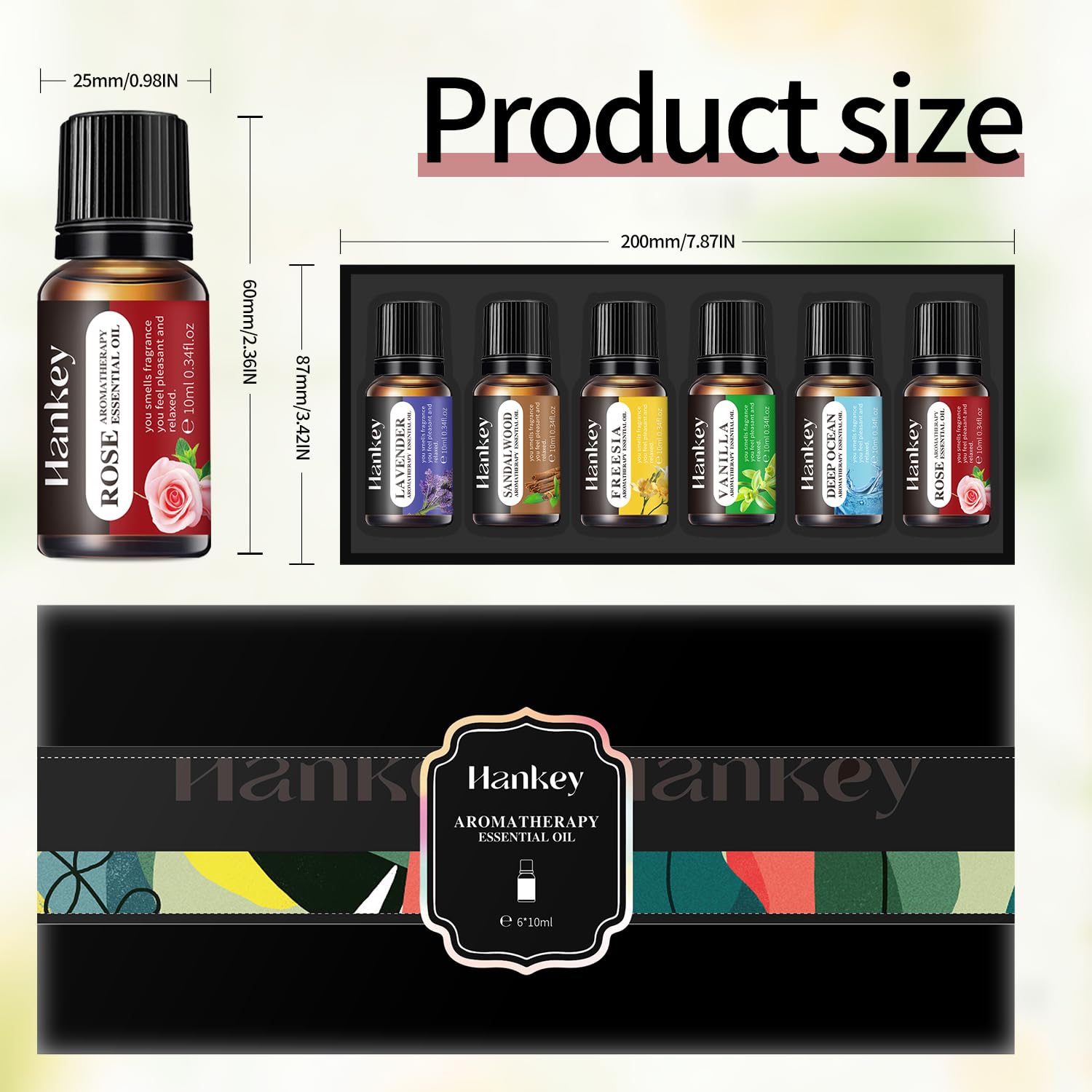 6-Piece Essential Oils Set – Lavender, Rose, Vanilla, Sandalwood, Freesia & Deep Ocean | 100% Pure