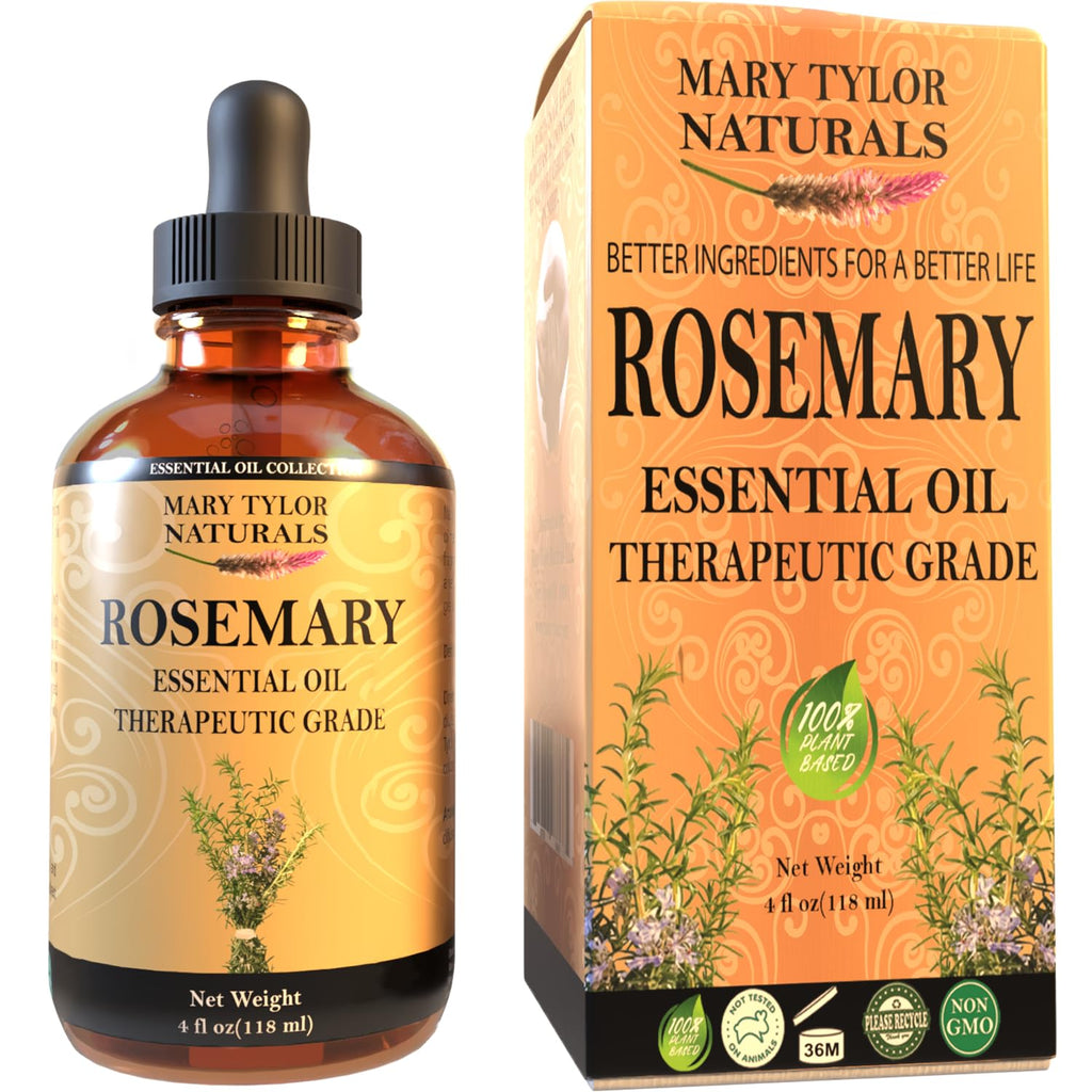 Rosemary Essential Oil (4 oz) Premium Therapeutic Grade – 100% Pure & Natural | Mary Tylor Naturals