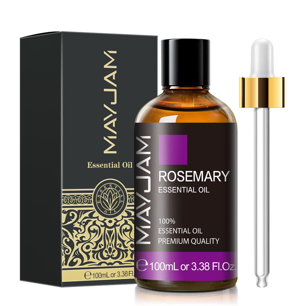 Rosemary Essential Oil with Dropper – MAYJAM Pure Rosemary Oil 3.38 fl oz | Aromatherapy & Diffusers