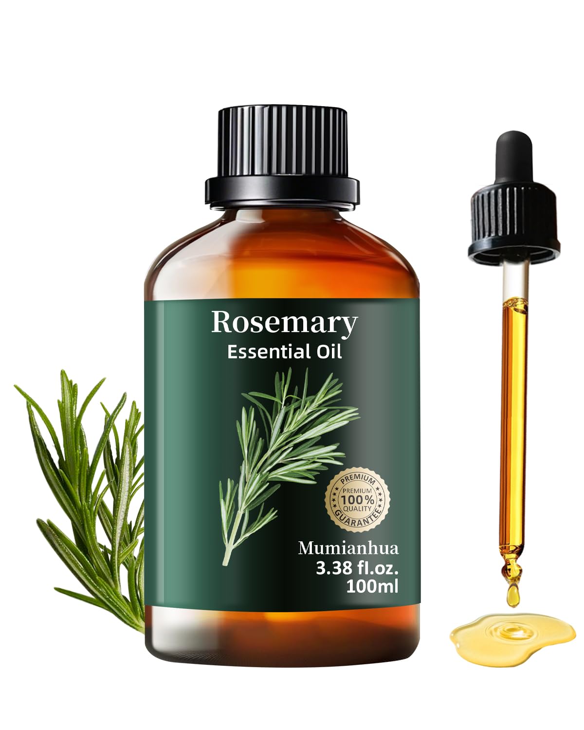Rosemary Essential Oil Pure Mumianhua – Natural Rosemary Oil for Diffuser, Aromatherapy, Skincare, Hair & Soap Making | 3.38 Fl Oz