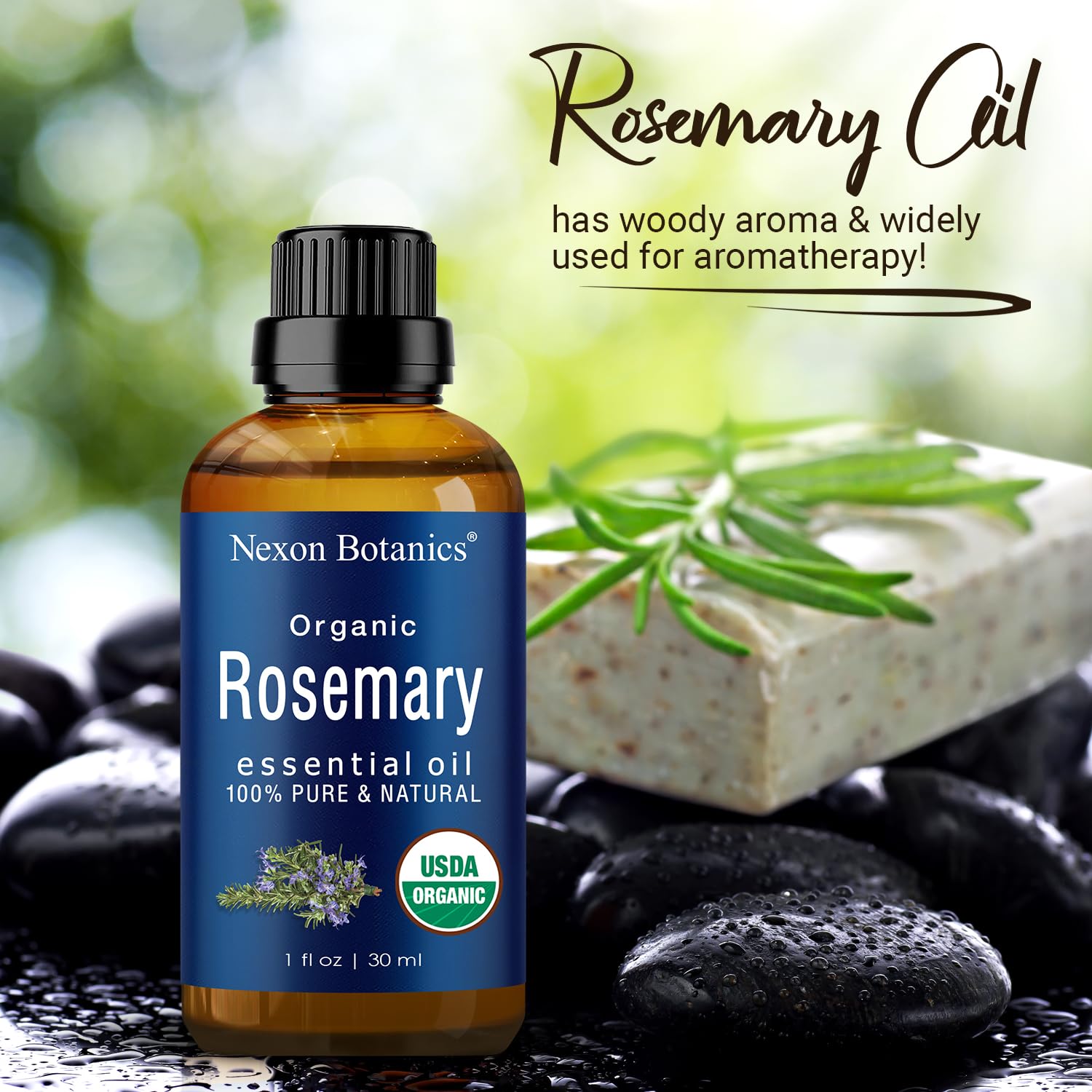Organic Rosemary Essential Oil 30 ml – Nexon Botanics Pure Aromatherapy Oil