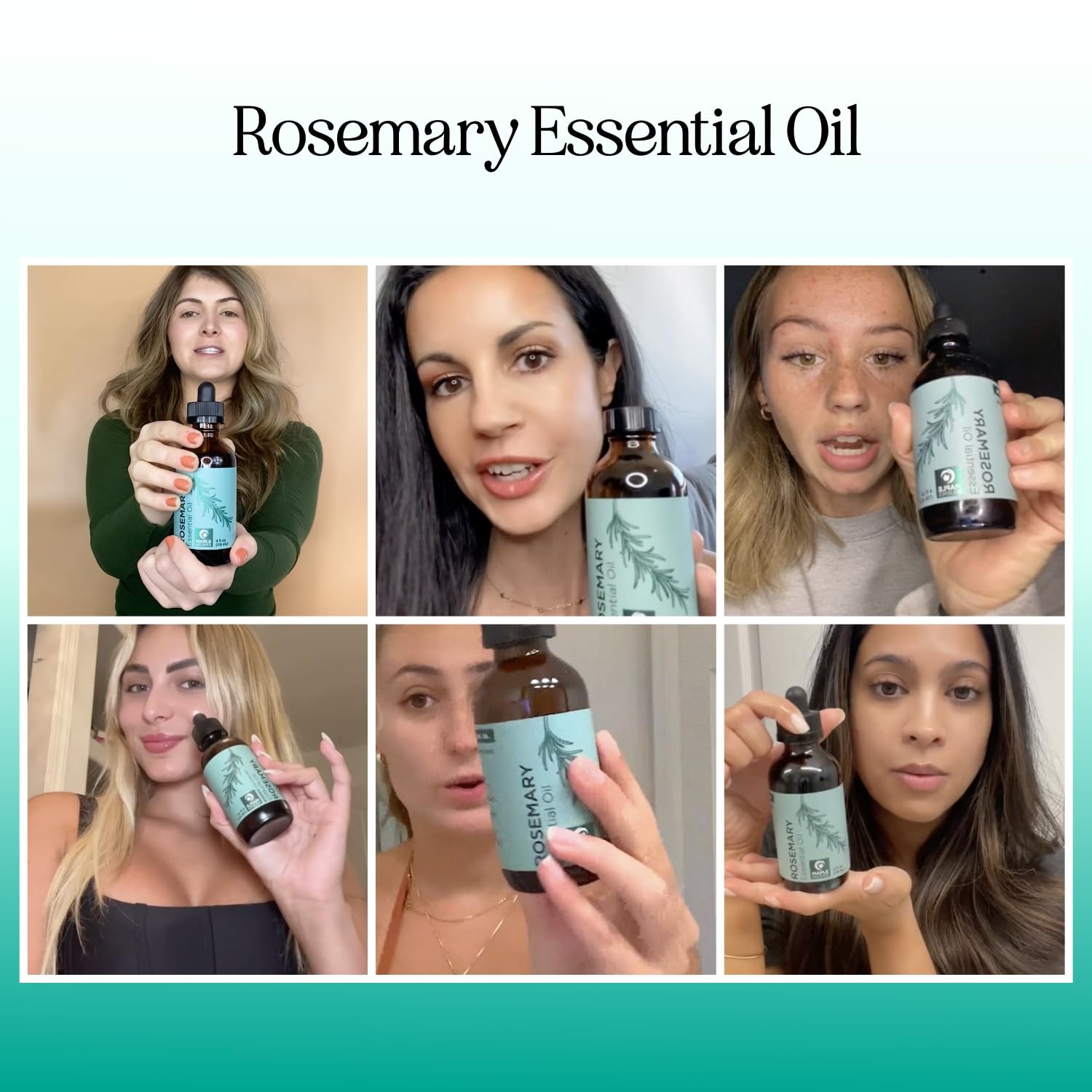 Pure Rosemary Essential Oil 8oz Bulk - Undiluted Rosemary Oil for Hair, Skin, Nails & Aromatherapy