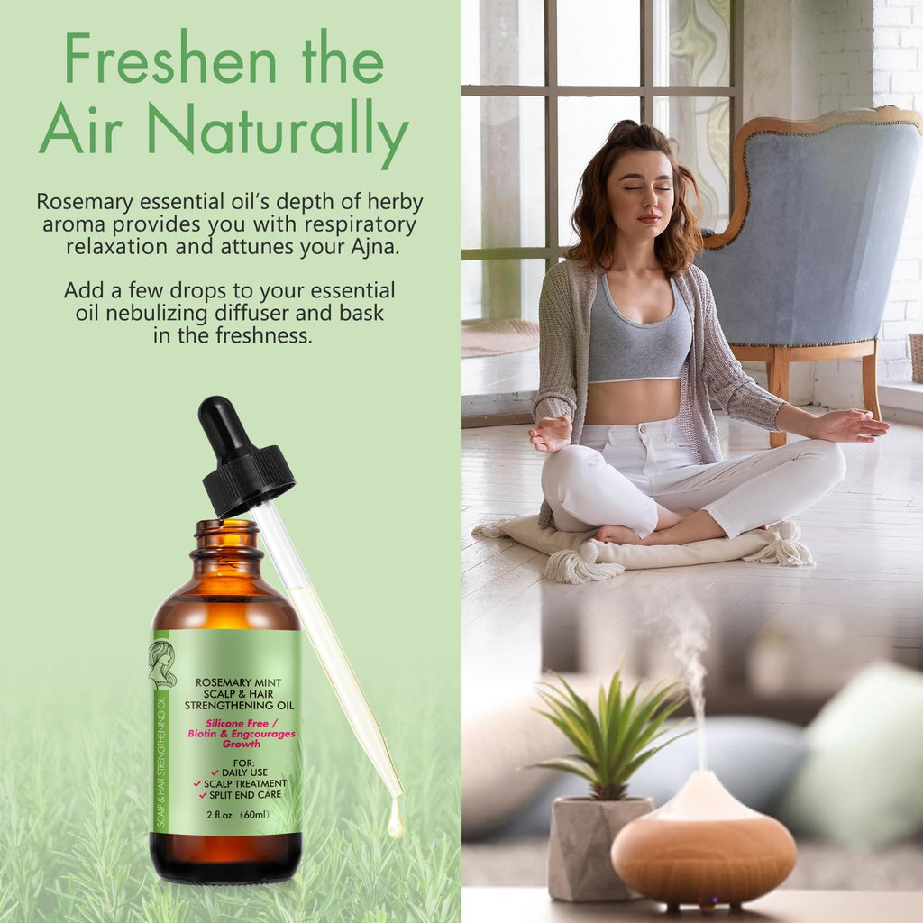 Rosemary Oil for Hair Growth - Pure Rosemary Essential Oil for Scalp Nourishment
