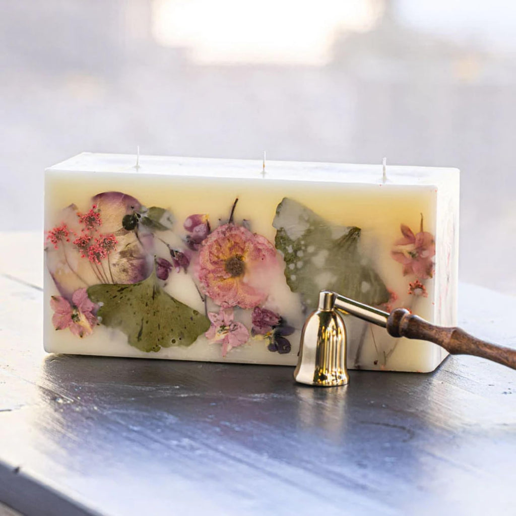 Rosy Rings Blushing Rosewood Brick Candle | Aromatherapy, 160 Hr Burn Time, Luxury Home Fragrance