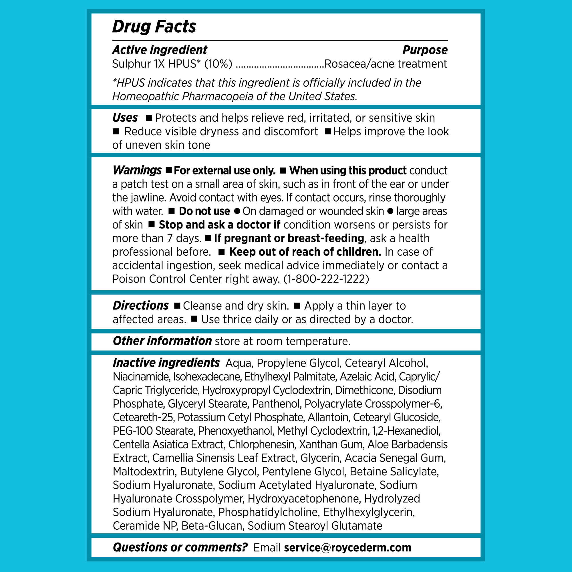 Roycederm Rosacea Treatment with Azelaic Acid – Redness Relief & Corrector for Sensitive Skin