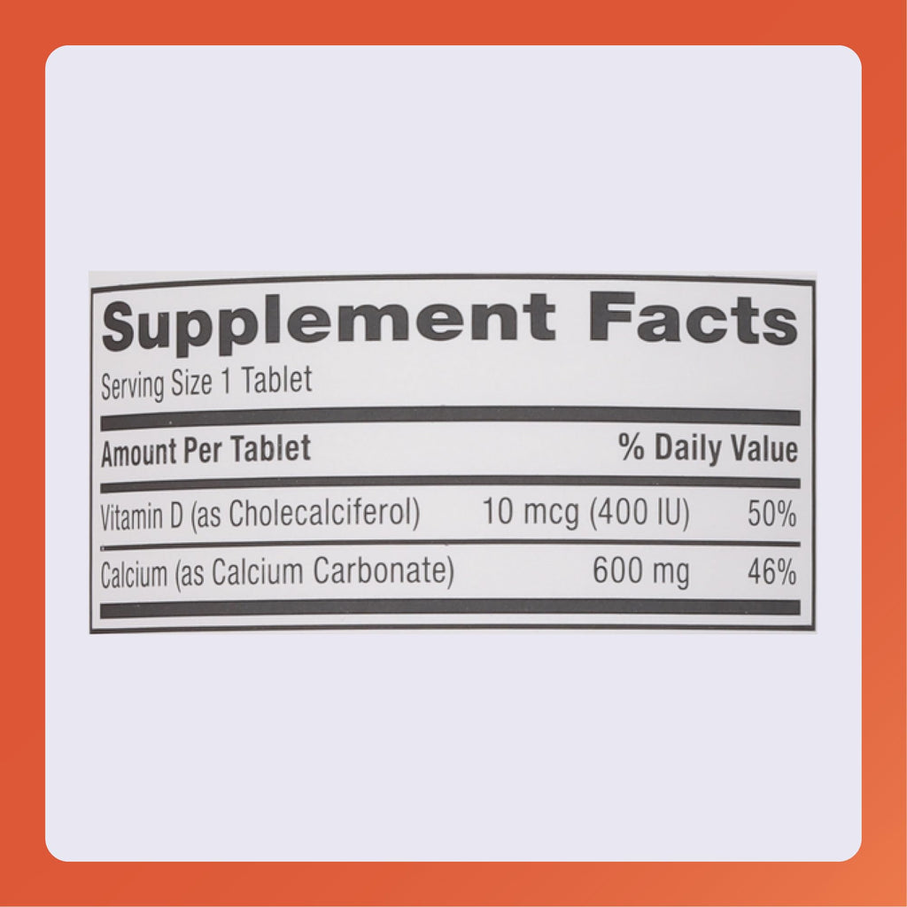 Rugby 600 mg Calcium Tablets with Vitamin D3 (400 IU) – 150 Tablets