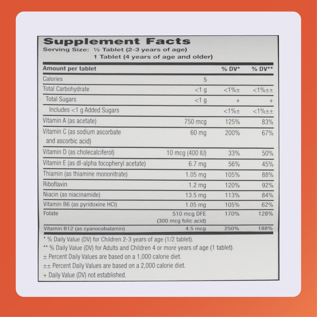 Rugby Children's Chewable Multivitamin Tablets – Kid's Dietary Supplement, 250 Count