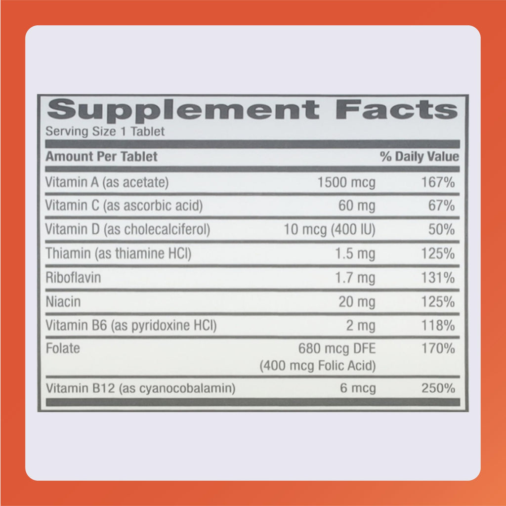 Rugby Daily-Vite Multivitamin | Daily Vitamin Supplement for Adults - 100 Tablets (1 Pack)