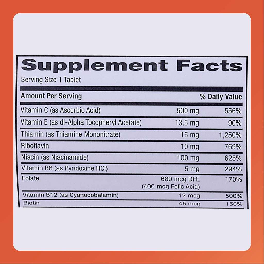 Rugby Multivitamin with Zinc Stress Formula - 60 Tablets