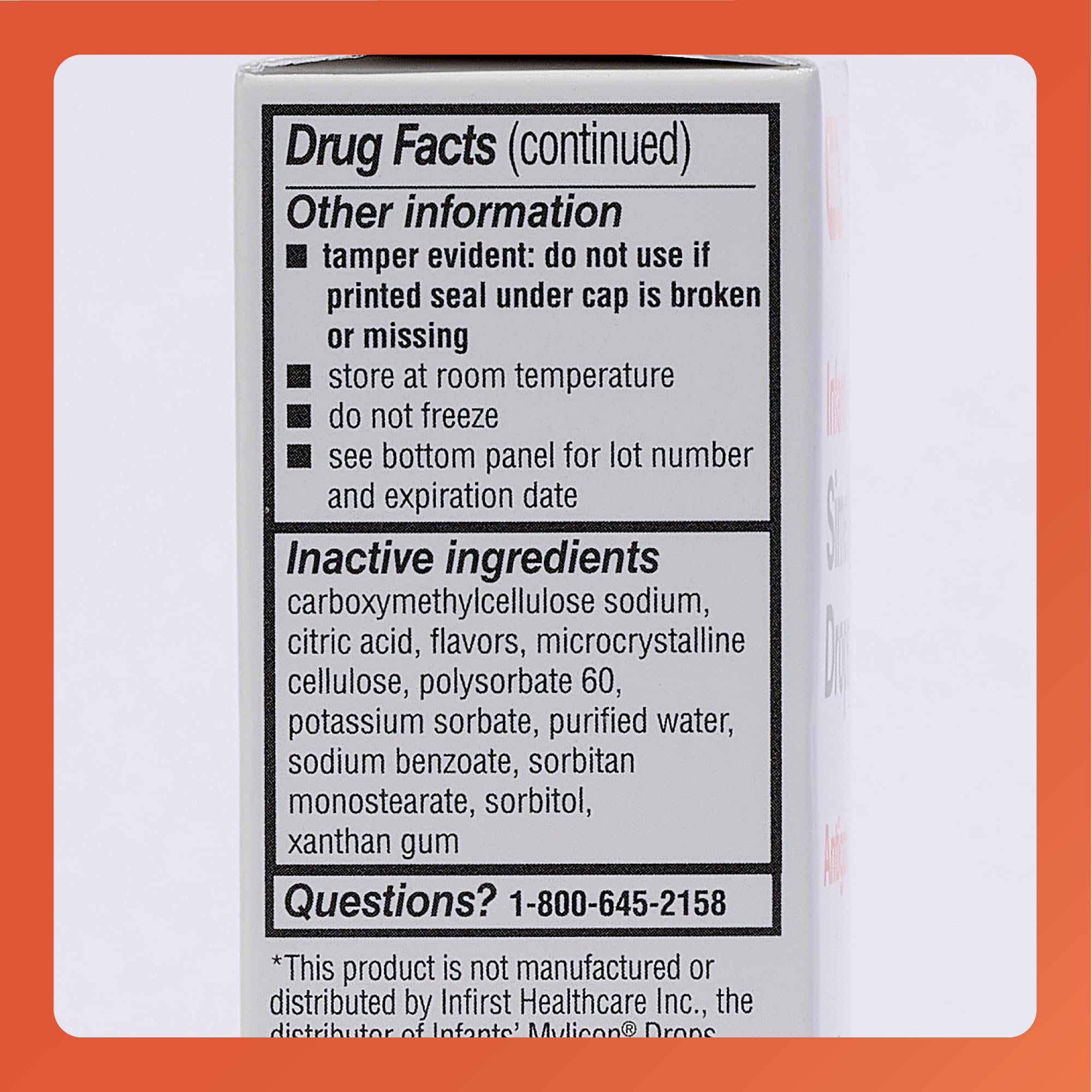 Rugby Dye-Free Infants Gas Drops - Simethicone 20 mg, 1 oz Bottle (4 Pack)