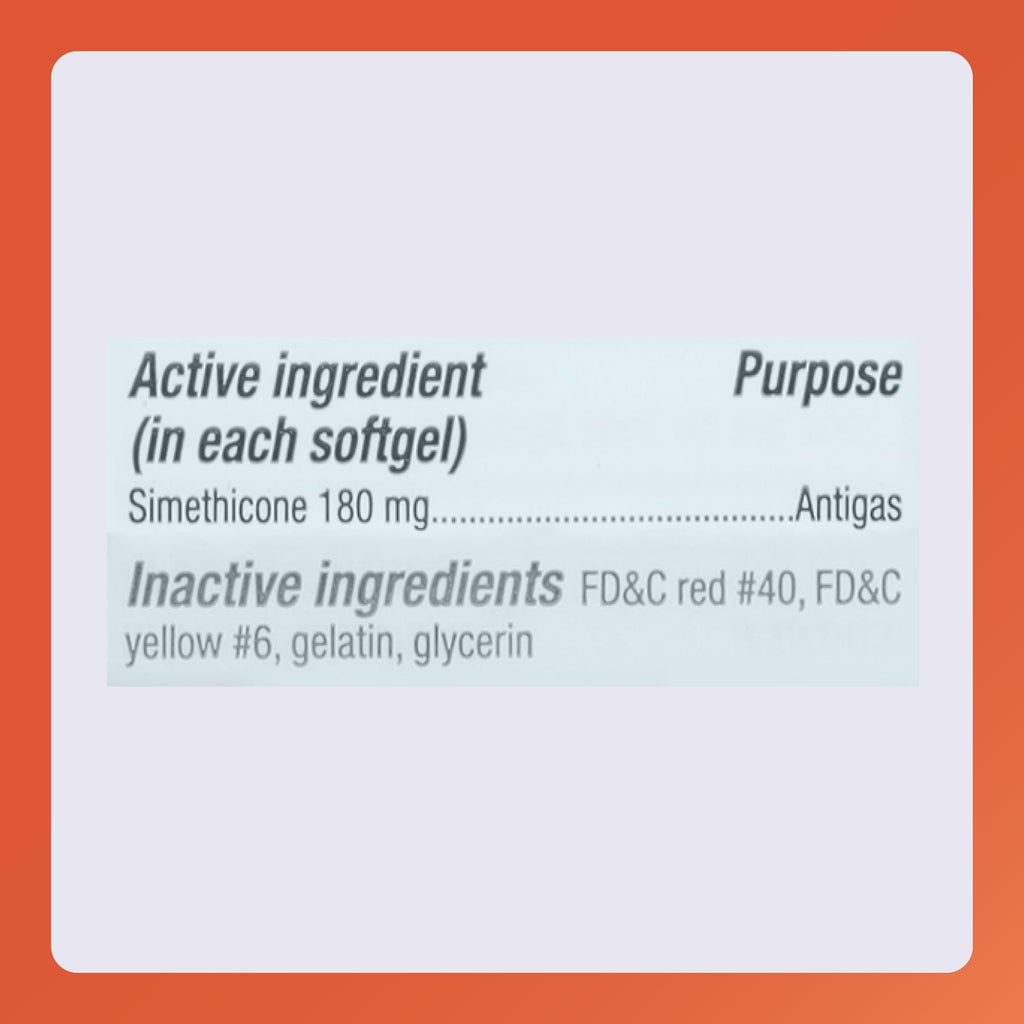 Rugby Ultra Strength Simethicone Gas Relief 180 mg - 60 Softgels (8 Pack) | Rugby Laboratories