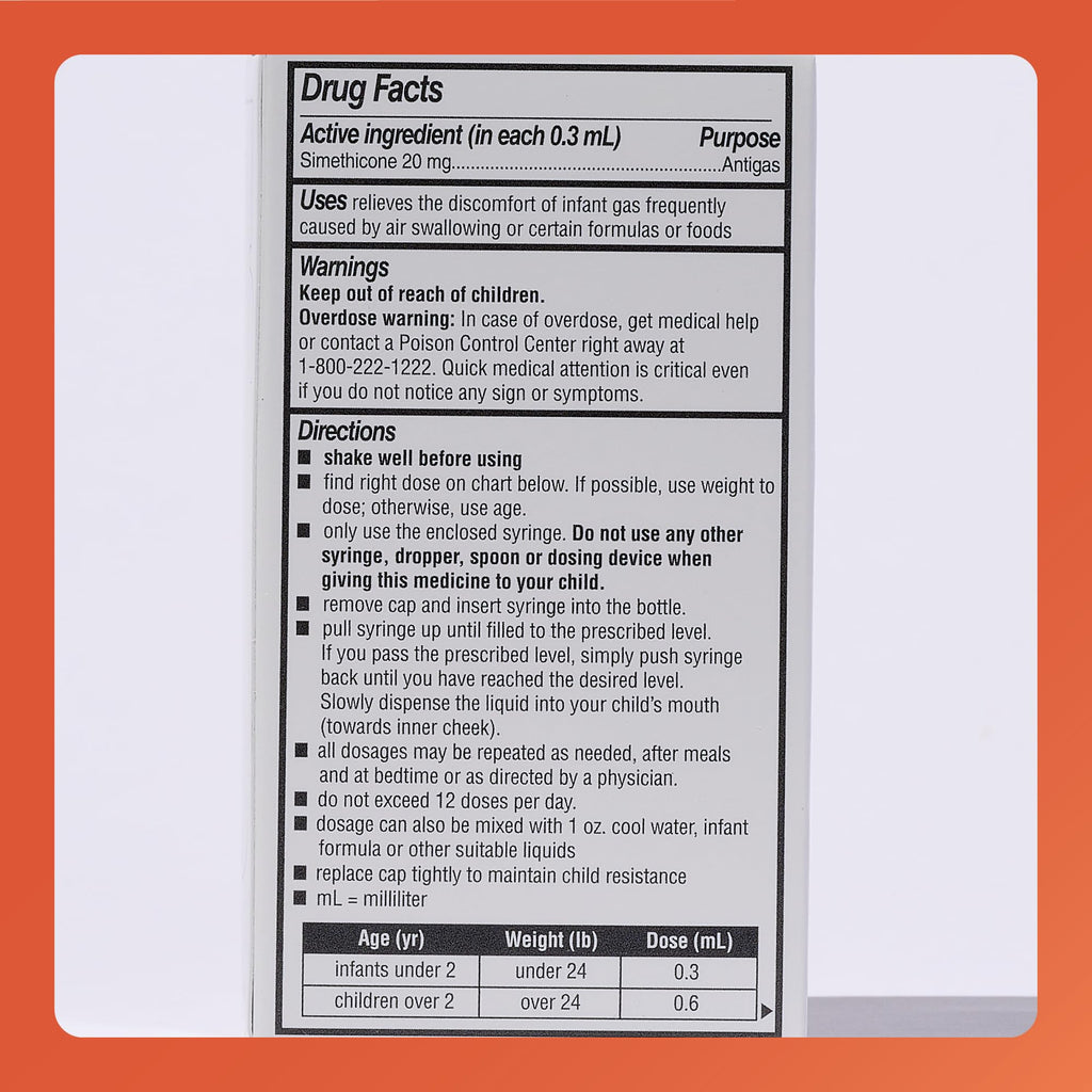 Rugby Laboratories Dye-Free Infants' Gas Drops - Simethicone 20 mg - 3 Pack (1 fl oz each)