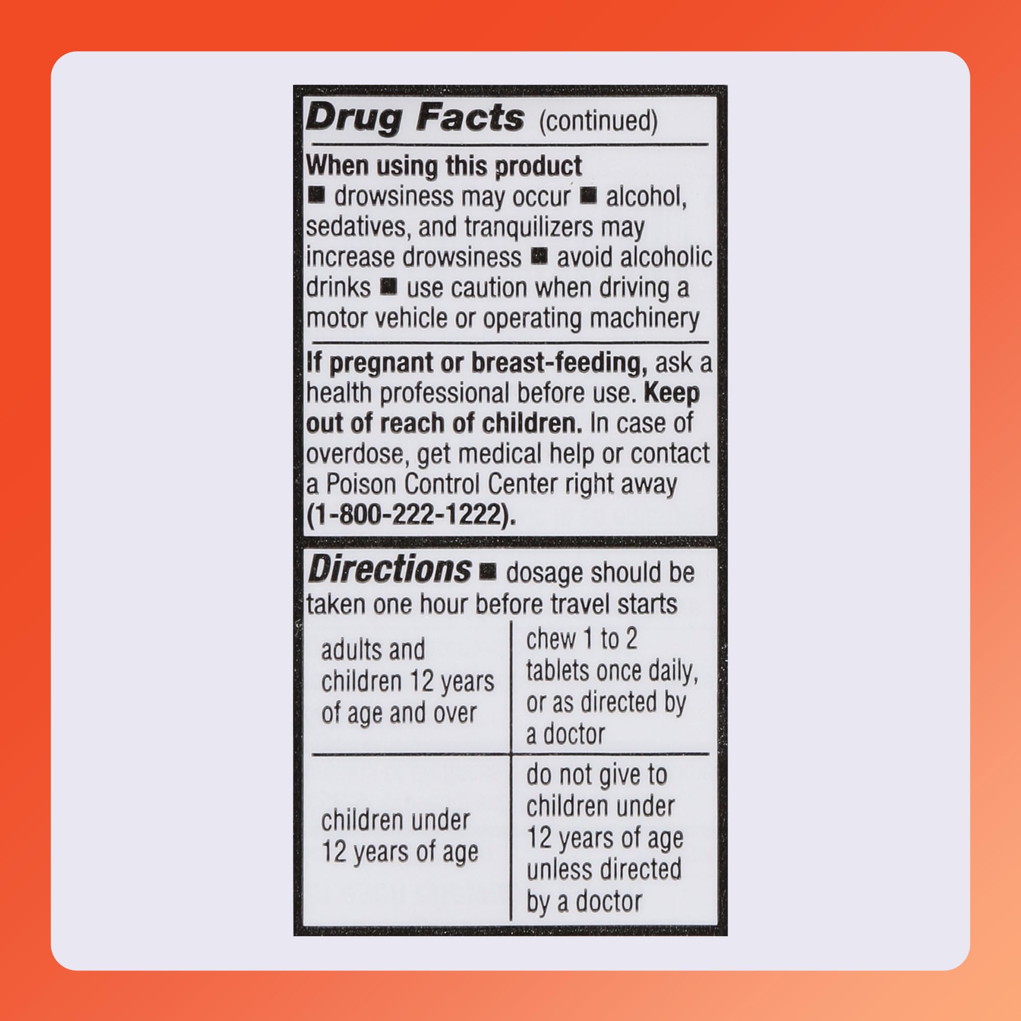 Rugby Meclizine 25mg Chewables – Motion Sickness Relief, 100 Count (3 Pack) | Rugby Laboratories