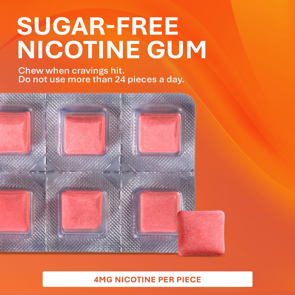 Rugby Polacrilex 4mg Nicotine Gum – Cinnamon Flavor, Sugar-Free, 100 Count (4 Pack)