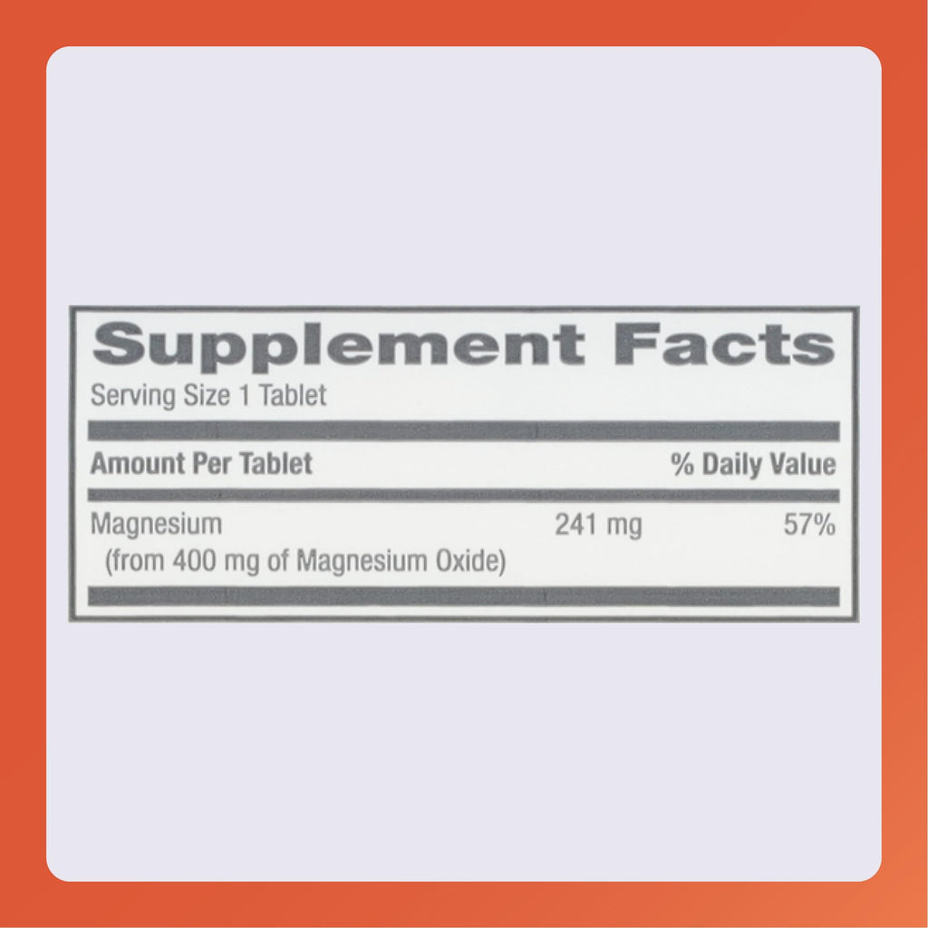 Rugby Magnesium Oxide 400 mg Tablets – Gluten-Free Dietary Supplement | 120 Count (3 Pack)