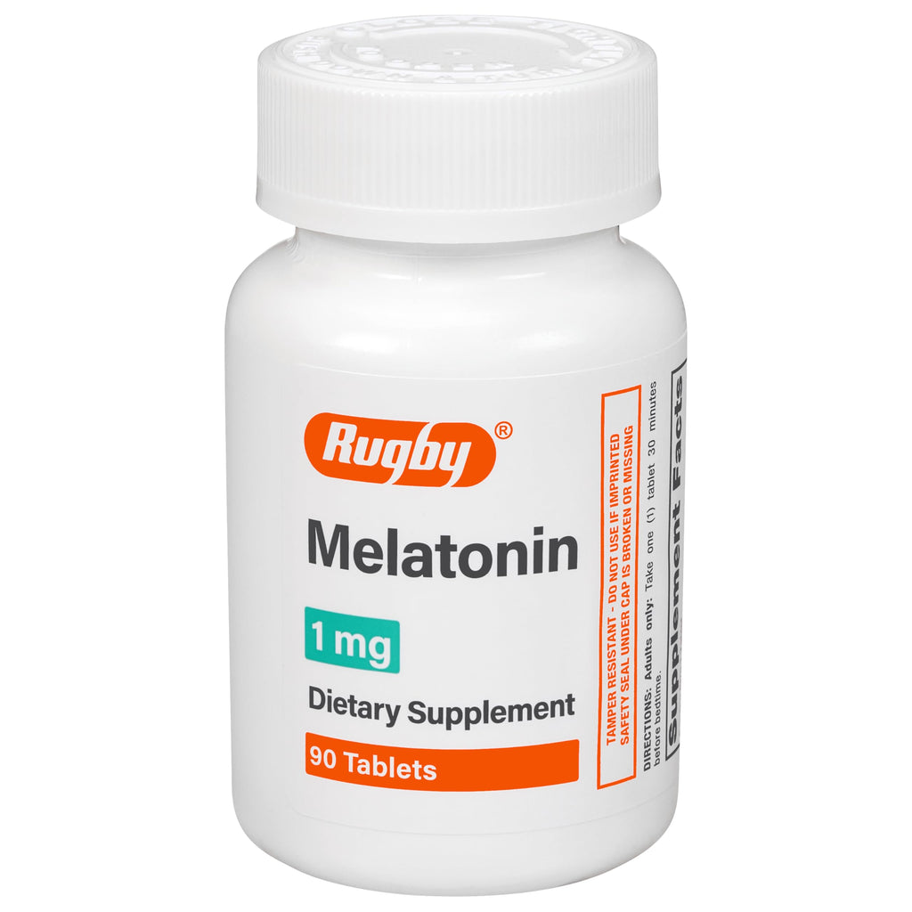 Rugby Melatonin 1mg Tablets - Dietary Supplement - 90 Count