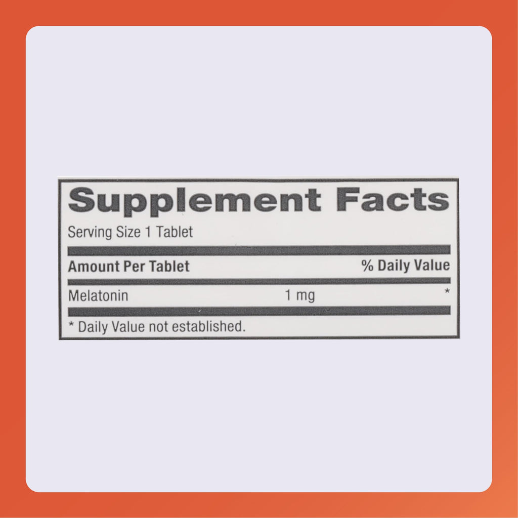 Rugby Melatonin 1mg Tablets - Dietary Supplement - 90 Count