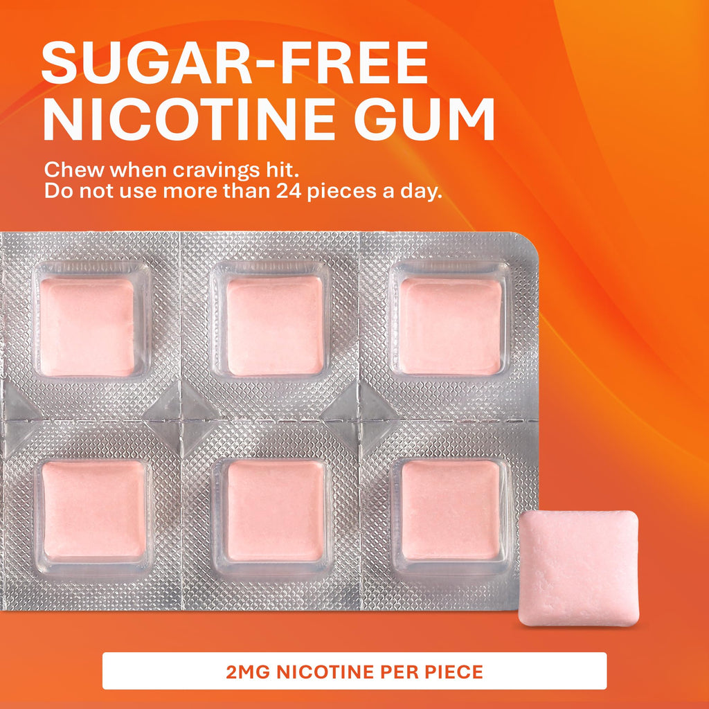 Rugby Polacrilex 2mg Nicotine Gum – Cinnamon Flavor, Sugar-Free (100 Count, 4 Pack)
