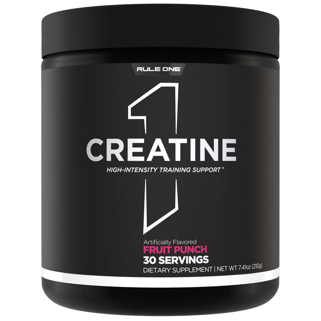 Rule 1 Creatine Powder – 5 g Micronized Creatine Monohydrate for Lean Mass & HIIT (Fruit Punch & Unflavored)