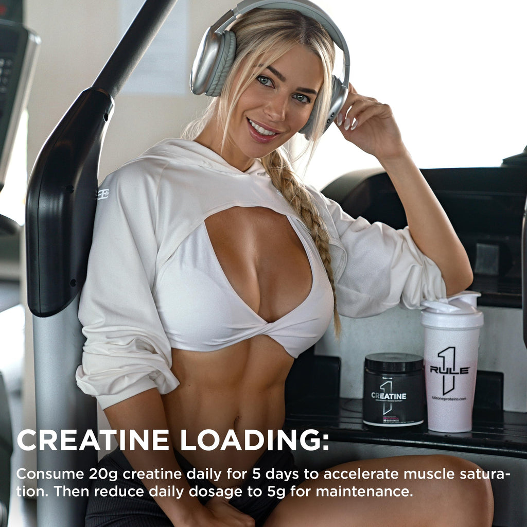 Rule 1 Creatine Powder – Pure Micronized Creatine Monohydrate for High-Intensity Exercise and Lean Body Mass Support, Flavored and Unflavored (30 Servings, Blue Raspberry)