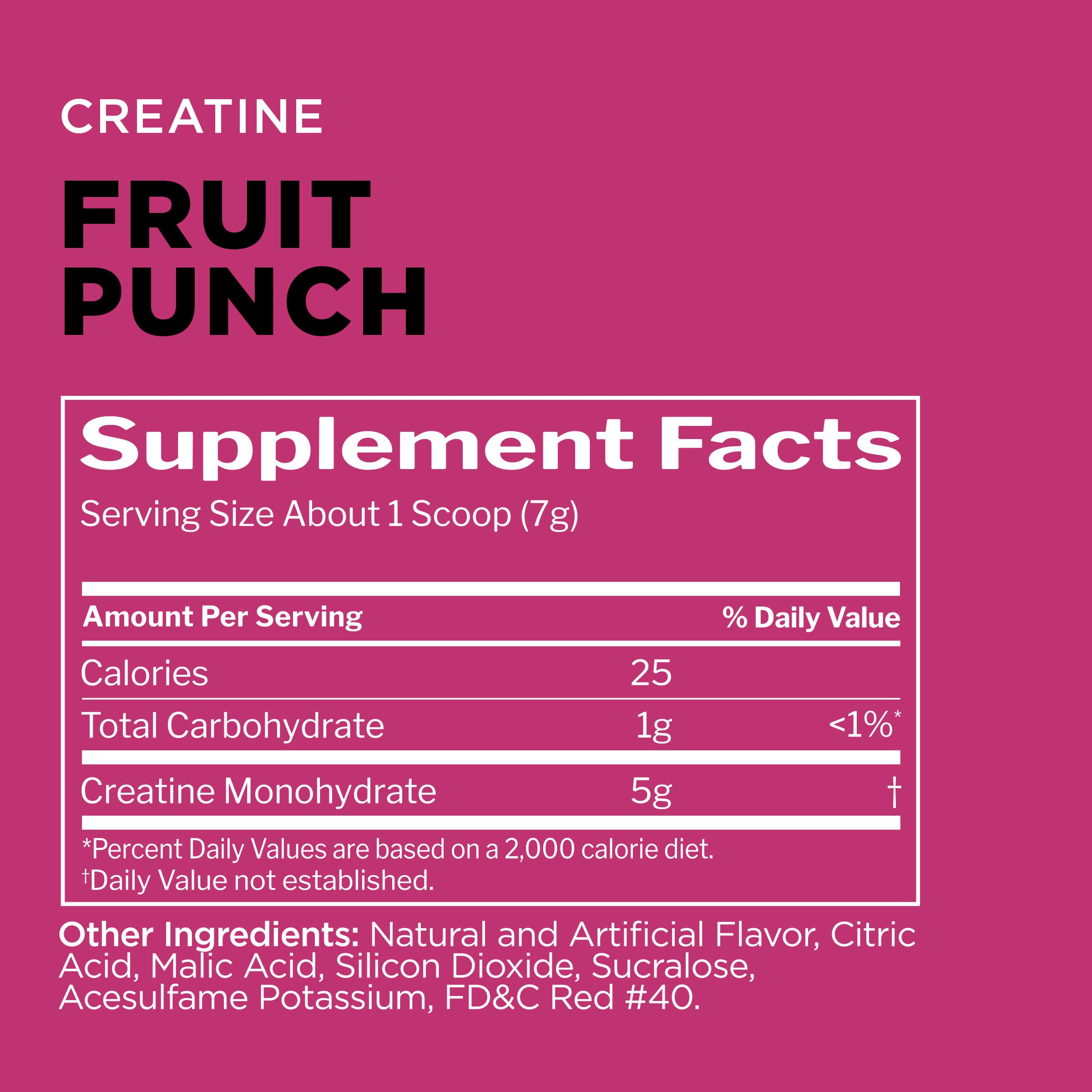Rule 1 Creatine Powder – 5 g Micronized Creatine Monohydrate for Lean Mass & HIIT (Fruit Punch & Unflavored)