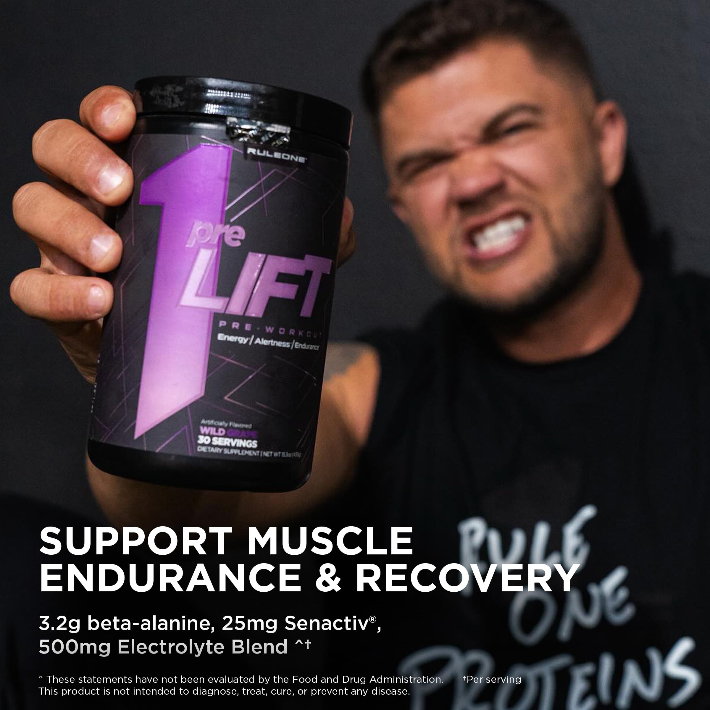 Rule 1 preLIFT Pre-Workout Snow Cone – 30 Servings, Citrulline, Beta-Alanine & Caffeine