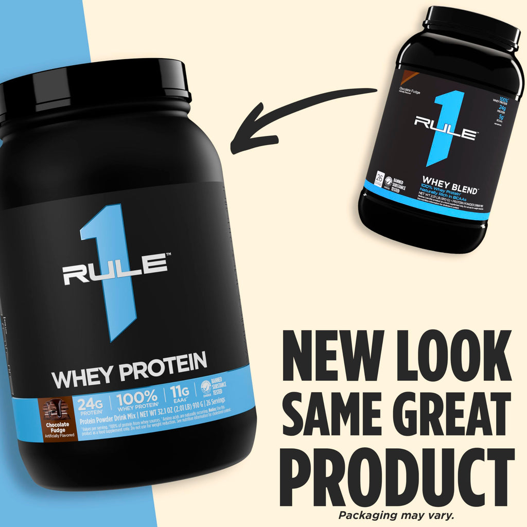 Rule 1 Whey Protein – 24g Fast-Acting Protein from All-Whey Sources with Naturally Occurring EAAs & BCAAs (10 lb Vanilla Ice Cream)