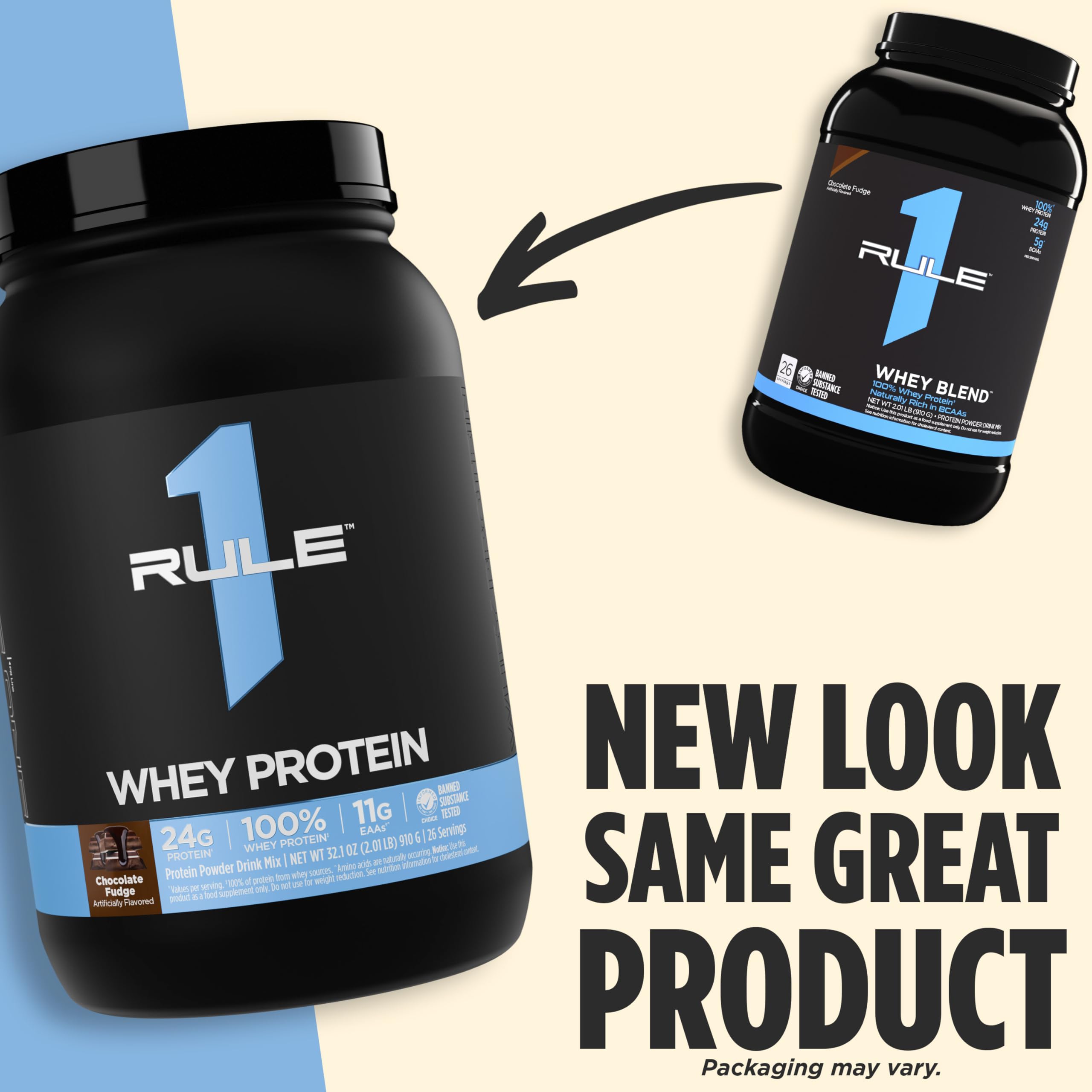 Rule 1 Whey Protein – 24g Fast-Acting Protein from All-Whey Sources with Naturally Occurring EAAs & BCAAs (10 lb Vanilla Ice Cream)