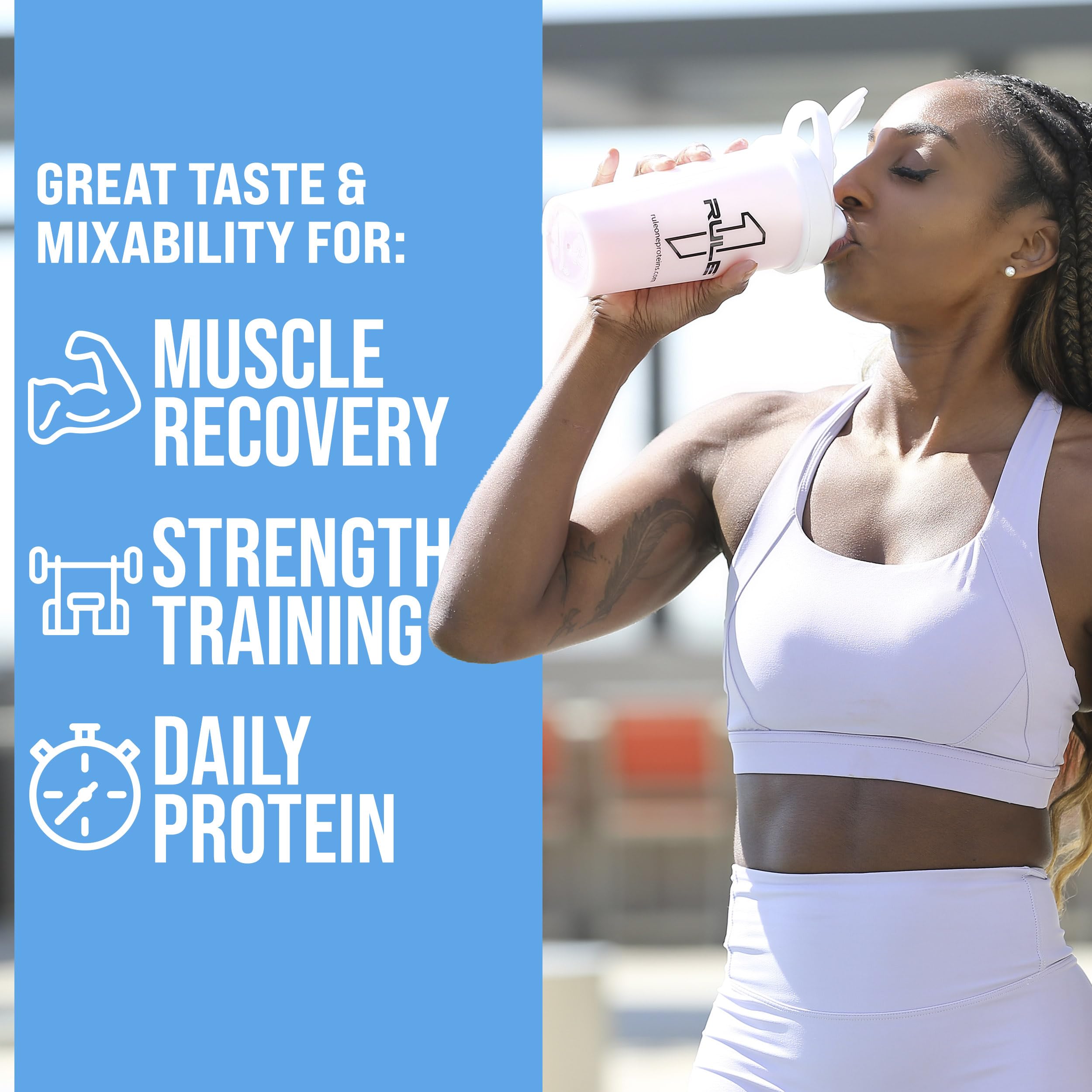 Rule 1 Whey Protein – 24g Fast-Acting Protein from All-Whey Sources with Naturally Occurring EAAs & BCAAs (10 lb Vanilla Ice Cream)