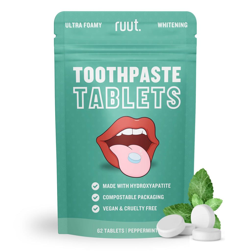Ruut Toothpaste Tablets - Fluoride-Free, Hydroxyapatite, Peppermint