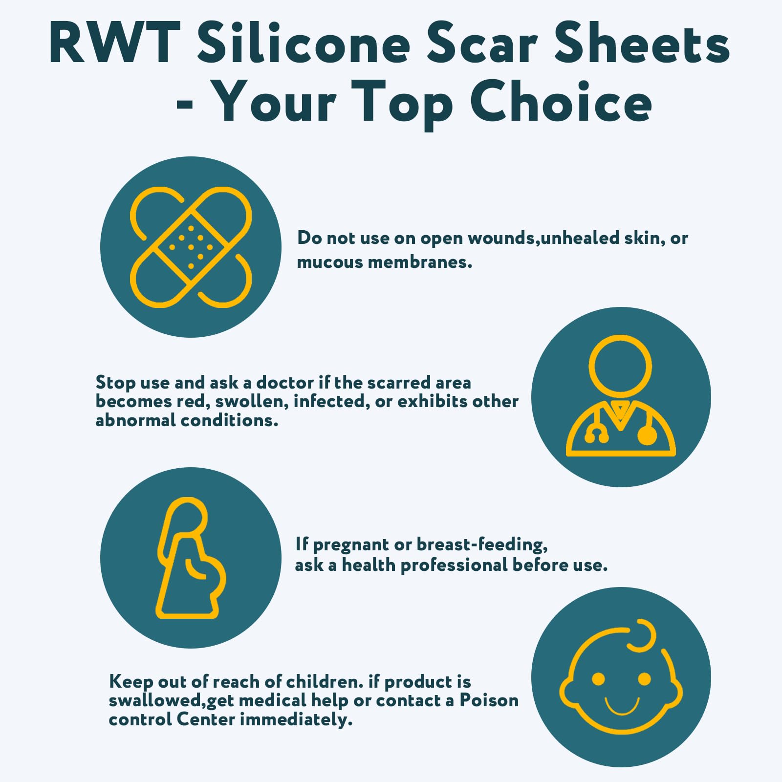 RWT Silicone Scar Sheets – 60 inch x 1.6 inch Roll for Surgical Scars