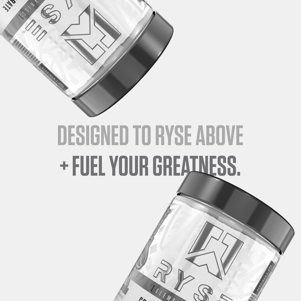 RYSE Creatine Monohydrate Powder - Unflavored | Lean Muscle Growth, Strength & Endurance | 60 Servings