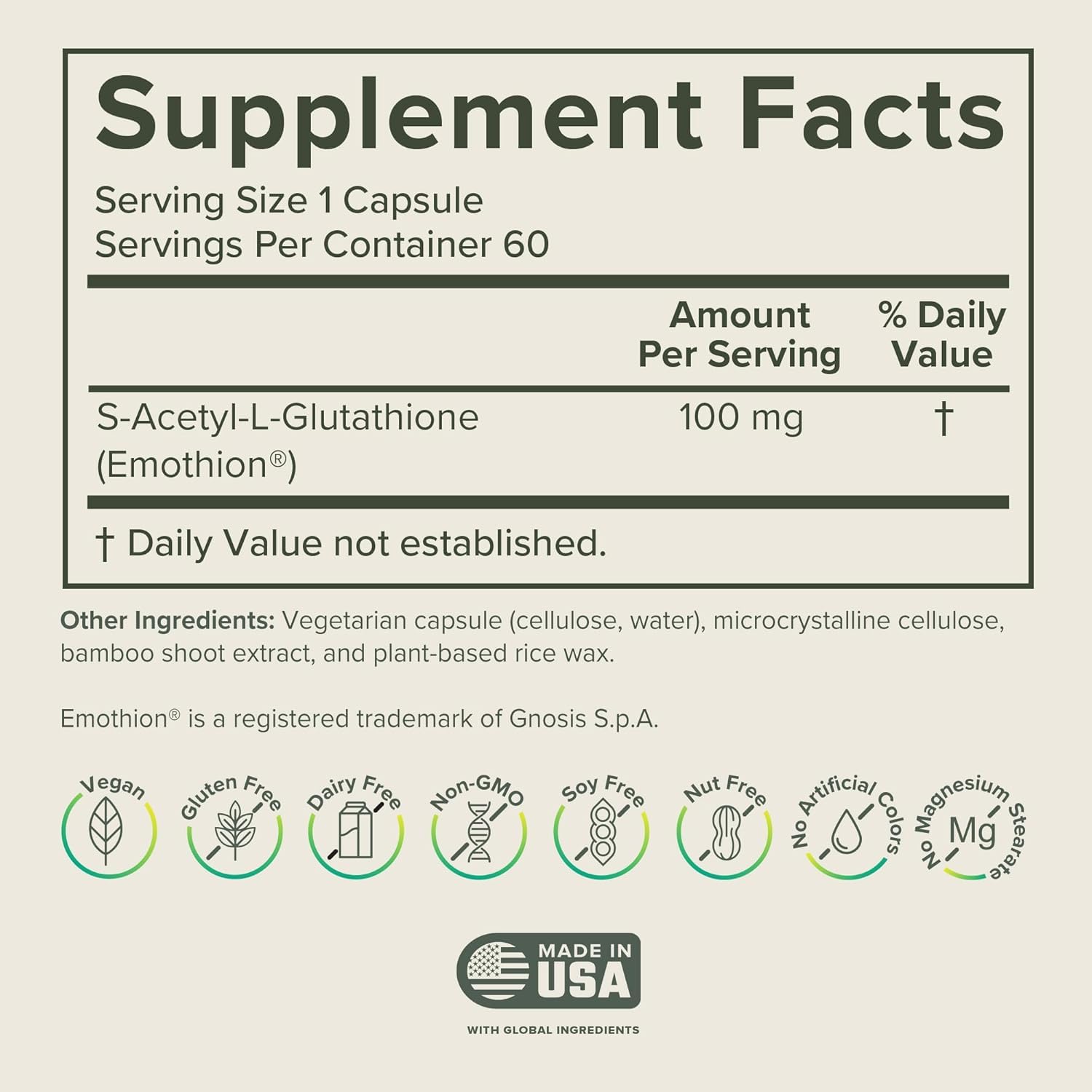 S-Acetyl L-Glutathione Supplement - Vegan Liver Detox & Antioxidant Support | Prominent Nutrition (1 Pack)