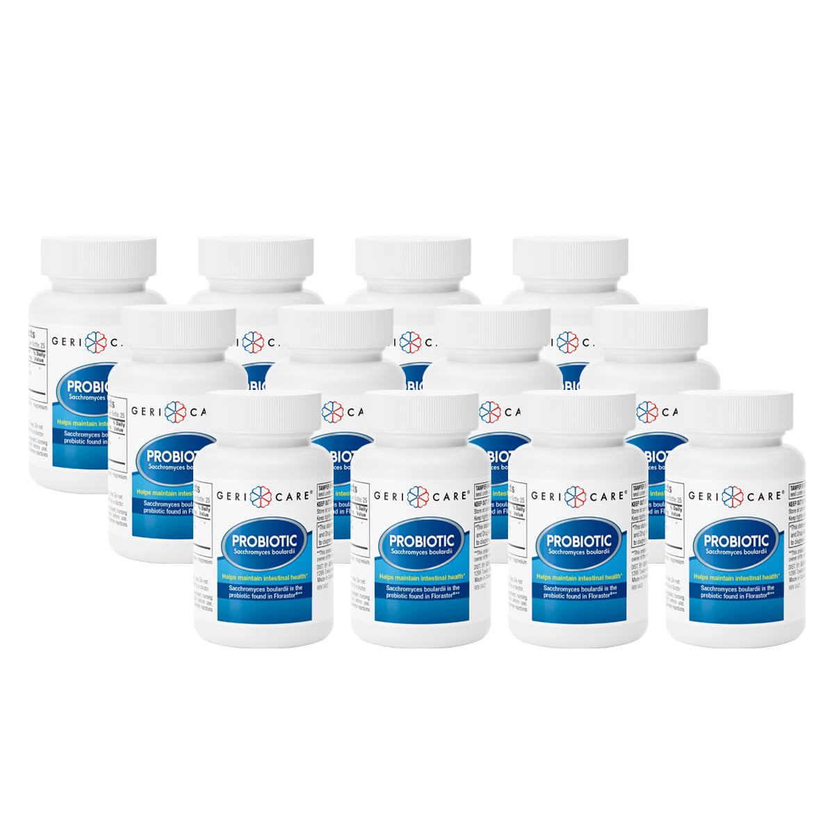 Saccharomyces boulardii Probiotic 500mg for Digestive Health – Women & Men | Compare to Florastor (50 Capsules) – 12 Pack