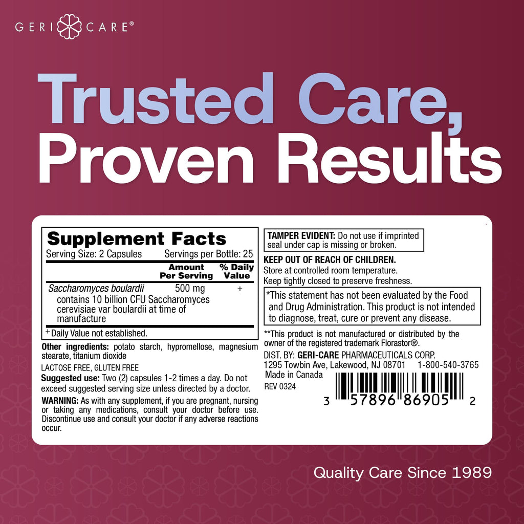 Saccharomyces boulardii Probiotic 500 mg | Digestive Health | 2-Pack