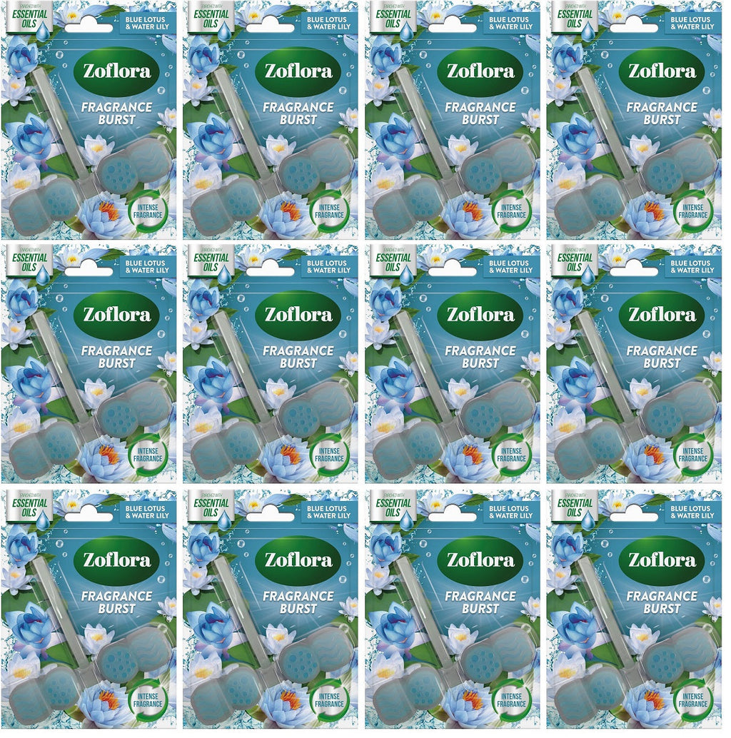 12 x Zoflora Rim Block Blue Lotus & Waterlily - 1 PACK
