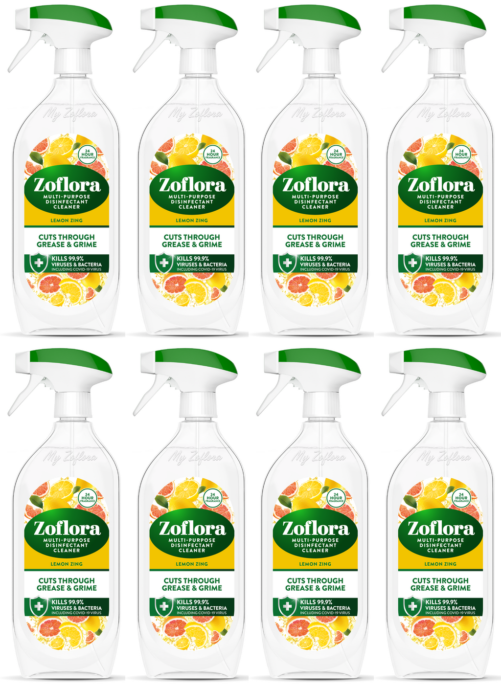 8 x Zoflora Multi Purpose Cleaner Lemon Zing - 800ML