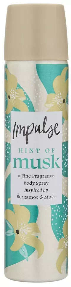 6 x Impulse  Body Spray Hint Of Musk 75 Ml