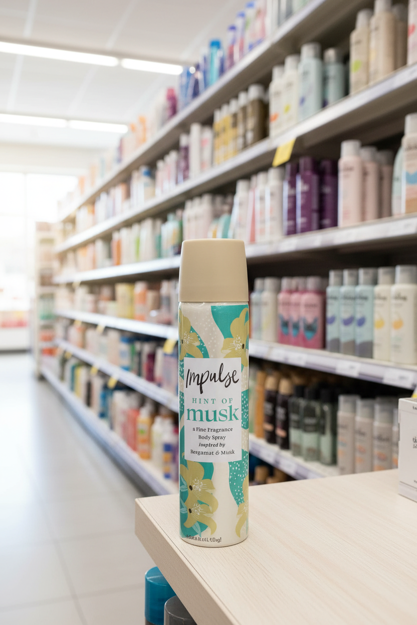 6 x Impulse  Body Spray Hint Of Musk 75 Ml
