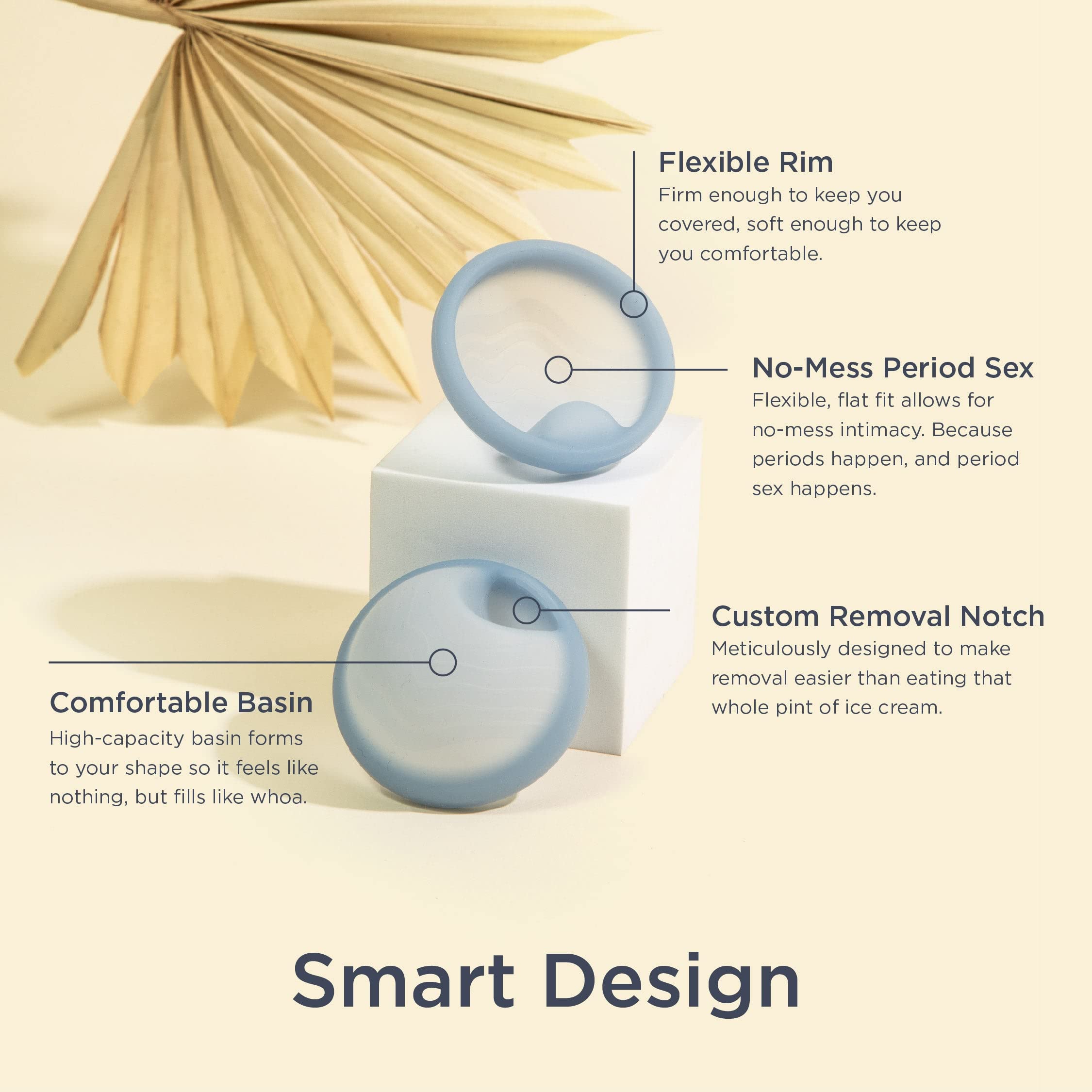Saalt Menstrual Disc – Soft Flexible Reusable Silicone (Blue, Regular) | 12 Hour Wear, Made in USA