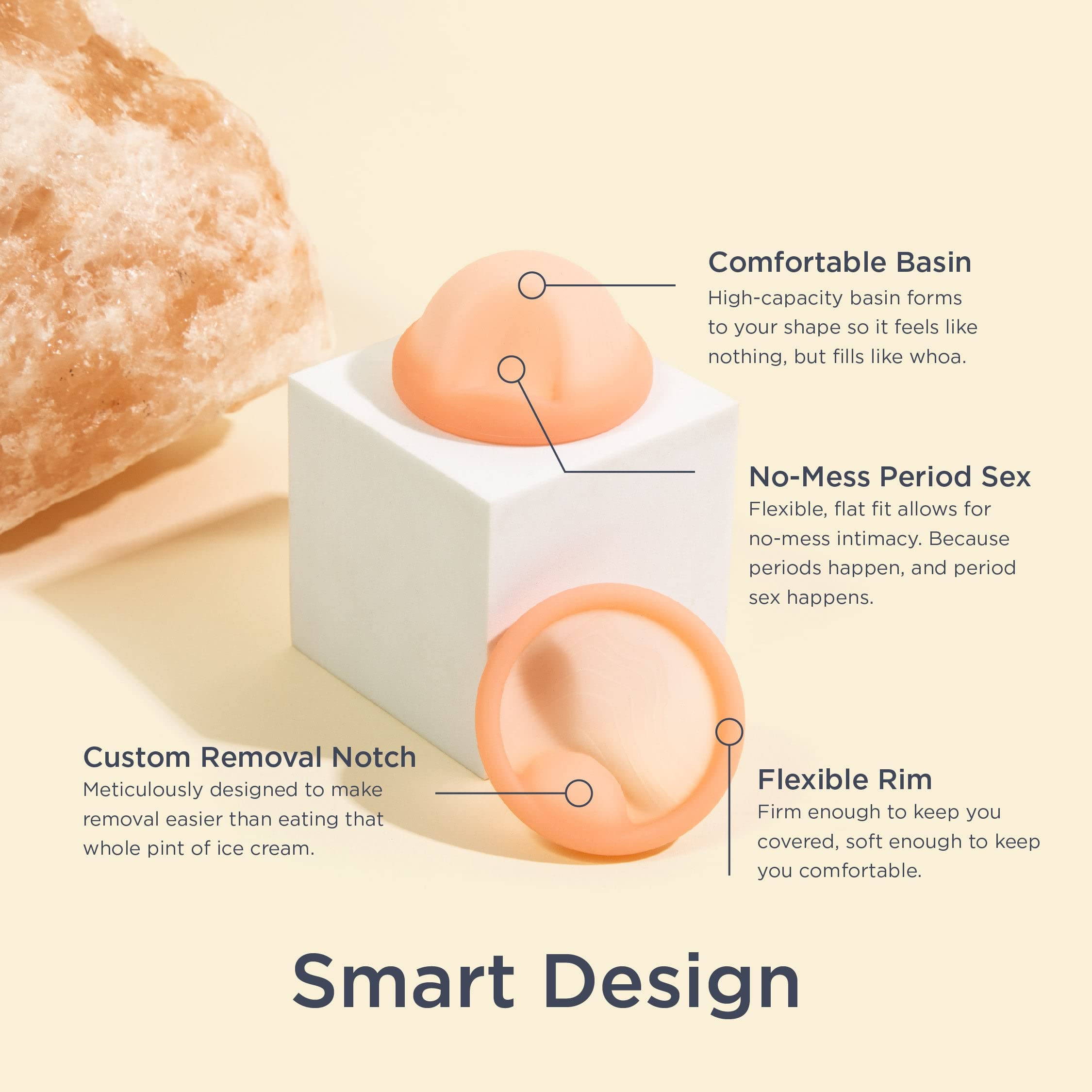 Saalt Menstrual Disc - Soft, Reusable Medical-Grade, Sunset Coral (Small)