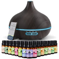 SACATR 550ml Aromatherapy Diffuser with 15x10ml Essential Oils - Ultrasonic Diffuser with Remote for Home and Office
