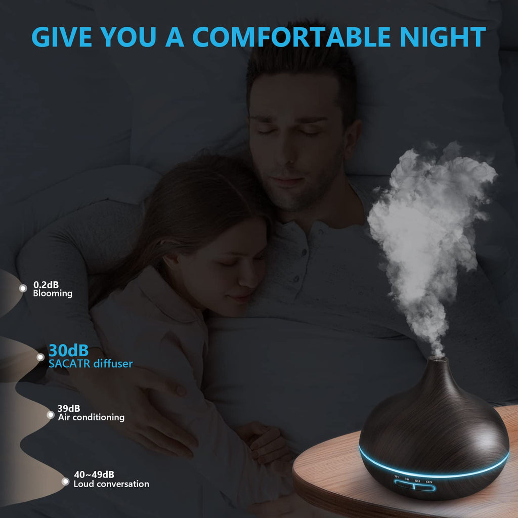 SACATR 550ml Aroma Diffuser with Essential Oils Set – Ultrasonic and Remote