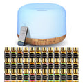 SACATR Essential Oil Diffuser Set – 500ml Ultrasonic Diffuser with 36 Oils, Remote, Auto Shut-Off, 4 Timers, 15 Colors